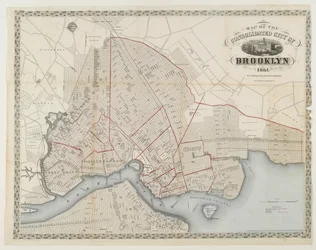 Carte de la ville consolidée de Brooklyn, 1861